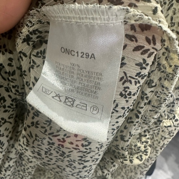 NAF NAF Paris Blouse– Size 40 
Sheer | Ruffle Detail | Black & White Abstract - Picture 3 of 4